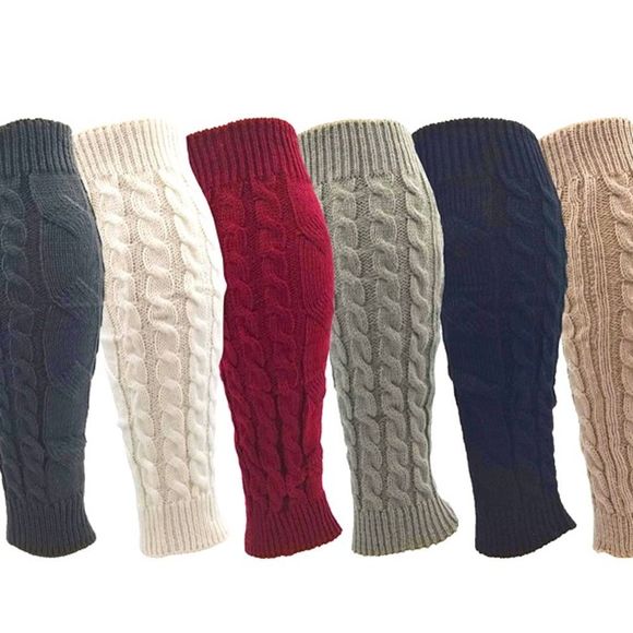 Accessories New 6pack Leg Warmers 6 Pairs Knee High Cable Knit Warm